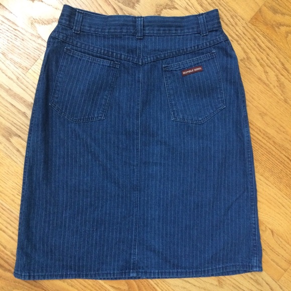 Vintage High waisted denim skirt with stripes M - Picture 4 of 5